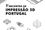 The event poster, line drawings of 3D printer parts around the title.